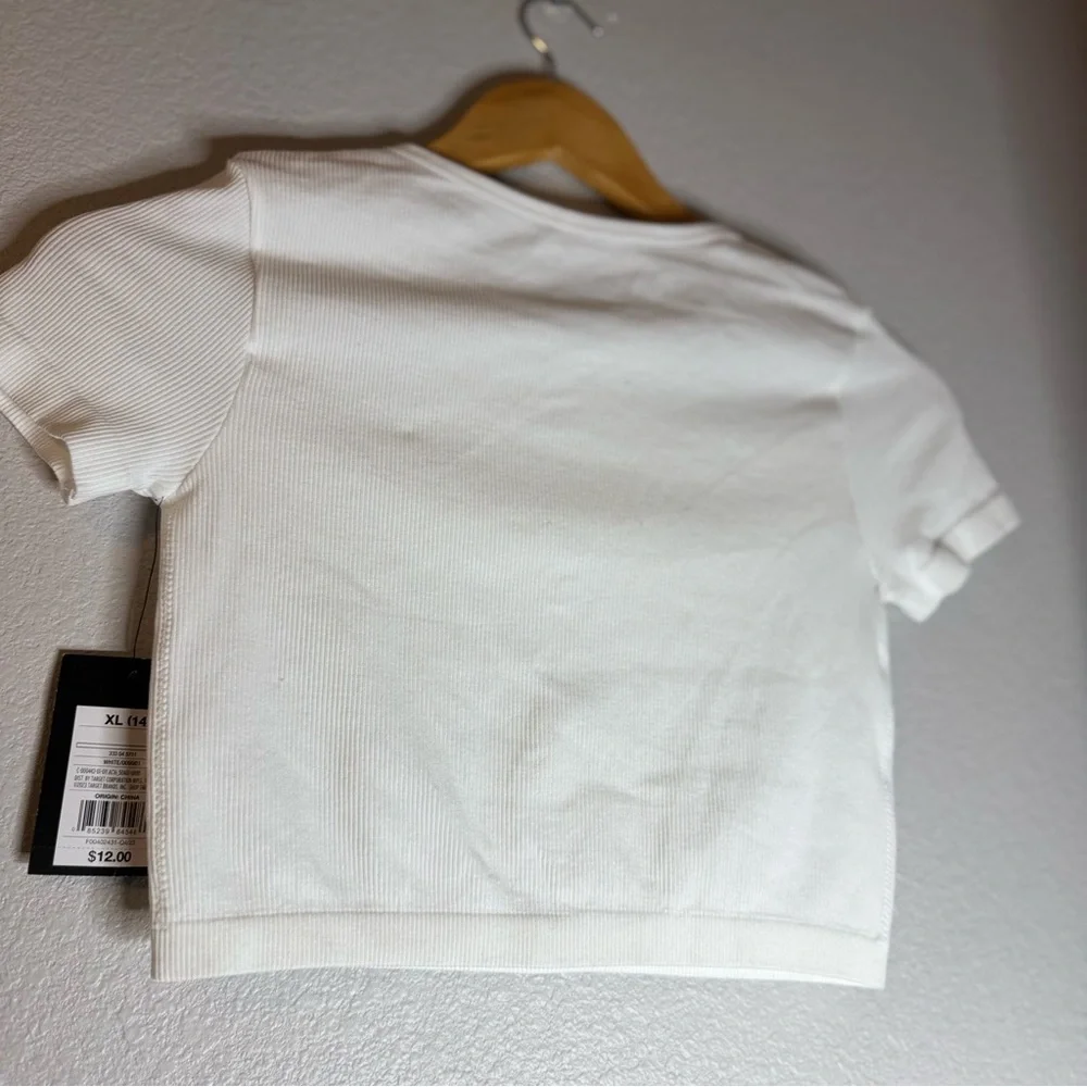 New Art Class White Ribbed Crop Top Size XL (14)